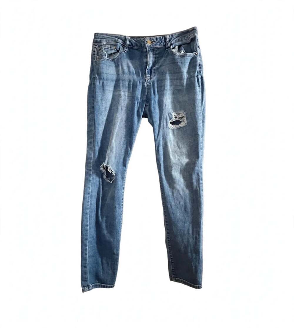 d.jeans Women's Distressed Mid-Rise Stretch Denim Jeans Size 8